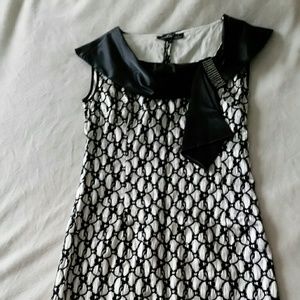 NWOT cocktail classic black and ivory dress